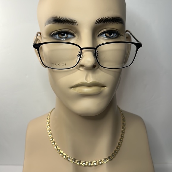 Auth - Gucci GG0579OK 002 Eyeglasses Men's Brown/Gold Full Rim Optical Frame 53… - Picture 4 of 15